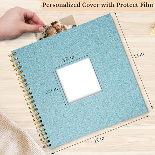 12"x12" Scrapbook Photo Album Linen Cover 40 Sheets 80 Pages White Paper - Image 2