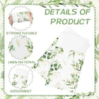 Potchen 100 Pcs Linen Feel Napkins Disposable, Green Eucalyptus Leaf - Image 5