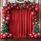 10x10ft Wrinkle Free Red Backdrop Curtain for Parties Soft Fabric Drapes Wedding Red Curtain Backdrop for Birthday Party Decorations Background for Photography 5x10ft, 2 Panels - Image 2