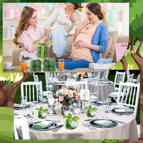 MTLEE 24 Sets Army Green Baby Shower Party Favors Small Bubble Candle - Image 5