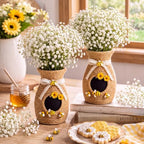 2 Set Honeybee Beehive Vase Decor Include Baby Breaths - Image 2