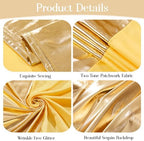 7.2FT 6FT Arch Backdrop Cover for Party, Set of 2 Stretchy Spandex Fitted Arch Stand Cover for Baby Shower, Birthday Wedding Decor, Chiara Backdrop Cover with Double-Sided Design(Gold, Yellow) - Image 4