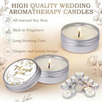MTLEE 50 Pcs White Gold Wedding Thank You Candles Gifts for Guests, Bridal Shower Baby Shower Favors, 1 oz Mini Lavender Scented Soy Wax Candles Tin Bulk for Birthday Aromatherapy Party Favors - Image 6