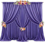 30ft x 10ft Purple Backdrop Curtains, Wrinkle-Free Sheer Chiffon Fabric Photo Backdrop Drapes for Wedding Arch Party Ceremony Stage Photography Decorations by WishCare