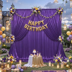 10x10ft Purple Backdrop Curtains Wedding Party Glitter Sequin Curtain Backdrop Fabric Shimmer Drapes Backdrop Bridal Baby Shower Birthday Christmas Photoshoot Background Photography 5x10FT，2 Panels by LittleFunny