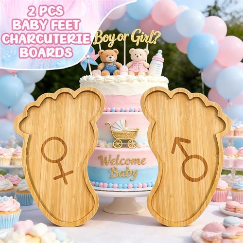 Gender Reveal Party Decorations Wooden Baby Shower Charcuterie Board Letter - Image 4