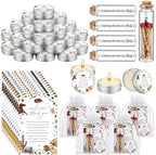 MTLEE 24 Sets Western Cowboy Baby Shower Favors for Guest Bulk Including Lavender Scented Candles and Empty Matches Jars with Cork Top Thank You Cards and Organza Bags for Baby Shower Party Souvenir by MTLEE