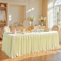 Champagne Satin Tablecloths Rectangle 6FT, Glitter Fitted Stretch Table Covers Wrinkle-Free Floor Length Shimmer Table Skirt for Weddings Parties Baby Shower Banquets Vendor Events by Partisky
