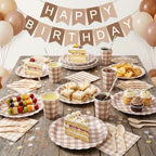 Yaomiao 168 Pcs Gingham Party Supplies Gingham Plates and Napkins Serves 24 - Image 5