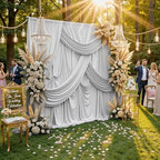 30ft x 10ft Wrinkle Free Silver Backdrop Curtain for Parties, Thick Fabric Backdrop Drapes for Wedding Space Birthday Party Photography Background Baby Shower Decor - Image 5