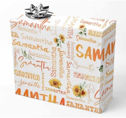 AOFUN Custom Name Gift Wrapping Paper Funny Gifts For Friends Multi Color Multi Color 1St Birthday Wrapping Paper Baby Girl Wrapping Paper Baby Shower 5 Rolls 58" x 23" by Unknown