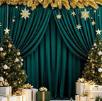 MEETSKY Green Backdrop Curtains,Party Backdrop Drapes,5ft x 10ft,2 Panels by MEETSKY