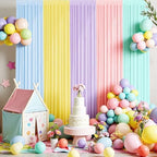 Rainbow Backdrop Curtains - 10x7FT Unicorn Backdrop Curtains - 5 Panels Pastel Backdrop Wrinkle-Resistant for Birthday Party Baby Shower Wedding Classroom Decor Photography Background by FIXORO