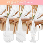 12 Pack White Table Runner 10ft Romantic Chiffon Table Runner for Wedding Baby Shower and Birthday Party Cake Table Decorations(120 x 12 in) - Image 3