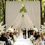 10ft×15ft Beige Backdrop Curtain for Wedding Parties - Image 4
