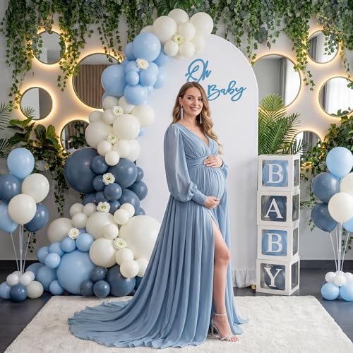 Baby Shower Boy Decorations, 6.6FT Blue Balloon Arch Kit - Image 2