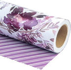 WRAPAHOLIC 30 Inch Jumbo Reversible Floral Wrapping Paper - 30 Inch x 100 Feet Purple Floral Design for Wedding, Birthday, Mothers Day, Baby Shower, Anniversary - Image 2