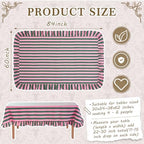 Tudomro Striped Tablecloth, Rectangle, Pink, Grass Green, 84'' X 60'' - Image 2