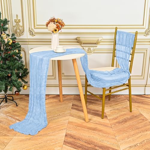 24 Pack Light Blue 10Ft Cheesecloth Table Runner - Image 5
