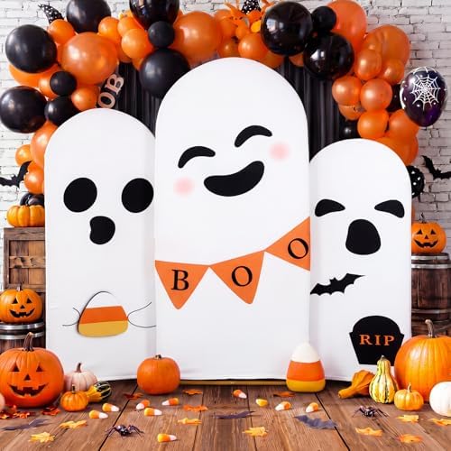 3 Pcs Halloween Arch Backdrop Covers, Boo Ghost Arch Cover by Unknown