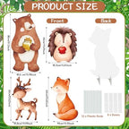 Woodland Animals Party Decorations, 4 Pack 31" x 16" Large Woodland Animals Cardboard Cutouts Stand Up, Forest Theme Photo Booth Props for Birthday Party Baby Shower Classroom Decoration - Image 2