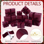 Burgundy Christmas Kraft Wrapping Paper 45 ft Velvet Ribbon 12 Gift Tags - Image 3