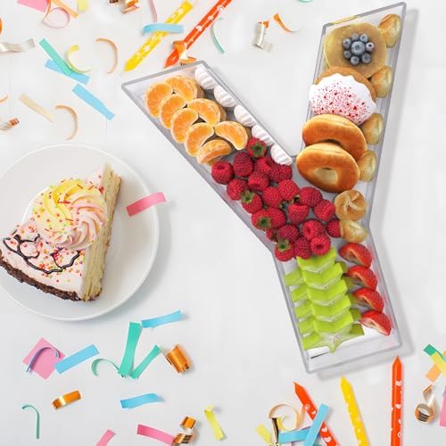 13.8" Extra Large Acrylic Letter Charcuterie Board Box, Reusable Fillable Letter Cake Candy Dish Display Serving Tray for Birthday Anniversary Party Decoration (Y) - Image 4