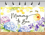 8X8ft Bee Floral Honeycomb Backdrop Mommy to Bee Watercolor Bloom Photography Honey Insect Background Tapestry Baby Shower Celebration Party Decoration Photo Studio Props Fabric - Image 2