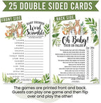 Hadley Designs 25 Woodland Word Scramble for Baby Shower, 25 True Or False Game, 25 Trivia Game, 25 Find The Guest - 4 Double Sided Cards Baby Shower Ideas, Gender Reveal Games Baby Shower Games - Image 6