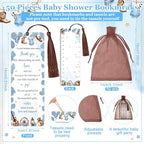 Gilprop 50 Sets Baby Shower Favors for Guests Includes 50 Baby Shower Ballpoint Pens 50 Thank You Bookmarks 50 Organza Bags for Gender Reveal Gifts Guest Prizes(Cowboy,Blue) - Image 4