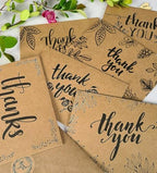 150 Thank You Cards with Matching Brown Kraft Envelopes and Stickers - Elegant 10 Designs Kraft Paper Bulk Blank Notes, Prefolded 4x6 Inch Blank - Image 2