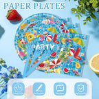250 Pcs Summer Pool Plates and Napkins, 50 Guests Disposable Pool Party Dinnerware Swimming Beach Ball Tableware Set for Birthday Hawaii Holiday Picnic Party Supplies - Image 5