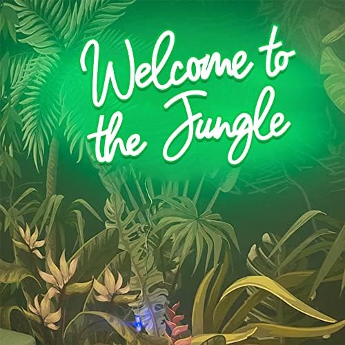 Welcome to the Jungle LED Neon Signs Green Neon Lights for Wall Decor USB Light Up Sign For Garden Home Porch Store Christmas Living Room Bar Decoration(16.5 * 11Inch) - Image 5