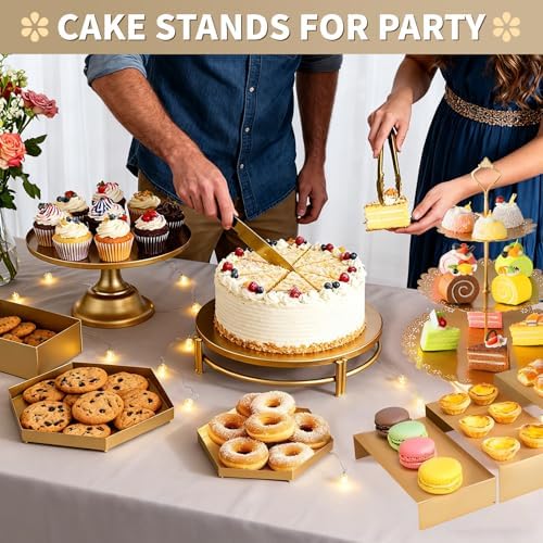 12 PCS Gold Cake Stand Set, Dessert Table Display Set - Image 5