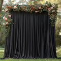 20x10ft Wrinkle Free Black Backdrop Curtain for Parties Soft Fabric Drapes Wedding Black Curtain Backdrop for Birthday Party Decorations Background for Photography 5x10ft, 4 Panels by ESGOTBME