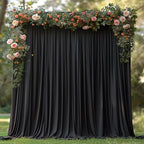 10x10ft Wrinkle Free Black Backdrop Curtain for Parties Soft Fabric Drapes Wedding Black Curtain Backdrop for Birthday Party Decorations Background for Photography 5x10ft, 2 Panels by ESGOTBME