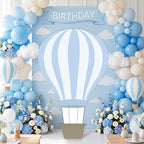 WinnerWhy 3.94 X 2.62 ft Hot Air Balloon Baby Shower Decorations, Large Blue Hot Air Shaped Cardboard Cutout, Life-Size Standup Photo Booth Props for Birthday Party Celebration Backdrops Decor by WinnerWhy