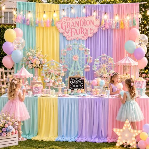 Unicorn Backdrop Pastel Rainbow Backdrop for Girls Birthday Baby Shower Unicorn Theme Party Decorations 10×10ft - Image 4