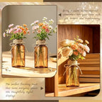 Mason Jar Glass Vases 6 Pack, Amber Flower Vase for Centerpieces - Image 7