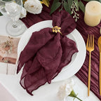 50 Pack Cheesecloth Napkins 20"x20" Burgundy Red Gauze Boho Napkins by Xiomot