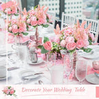 Zeyune 8 Pcs 13.4 Inch Artificial Flowers Bouquet,Peony,Pink - Image 3