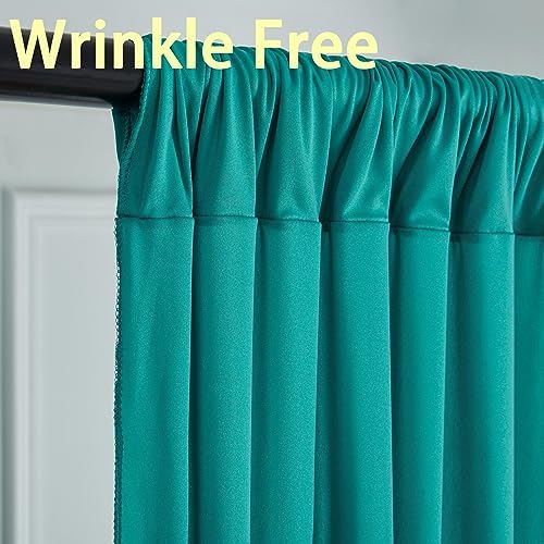 10ft x 10ft Wrinkle Free Turquoise Backdrop Curtains for Parties, Polyester Photo Backdrop Drapes 2 Panels 5x10ft for Wedding Mermaid Birthday Photography Background Party Backdrop - Image 2