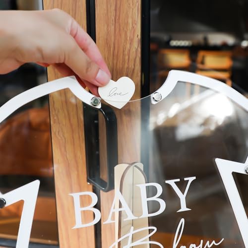 Fonder Mols Onesie Shaped Baby Shower Guest Book for Baby in Bloom Decorations, Wooden Guestbook Alternatives Gender Reveal Decorations Table Centerpiece Arrangement Display for 80 Guests - Image 2