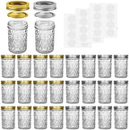 SPANLA Mason Jars 8 oz, 24 Pack Small Canning Jars 8oz Half Pint Glass jars by SPANLA