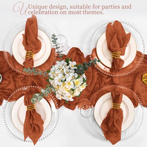 50 Pack Terracotta Fall Napkins 20x20Inch Cheesecloth Napkins - Image 6