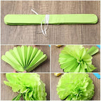 Janinka 60 Pcs Paper Pom Poms and Fans, Bright Colors Party Decorations - Image 5