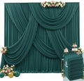 30ft x 15ft Emerald Green Wrinkle Free Backdrop Curtains for Wedding Party Backdrops Curtain Drapes Fabric Decorations Photo Back Drop Cloth for Baby Shower Photography Stage Reception by Tao-GePartyDecorations