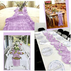 12 Pack Lavender Table Runner 10Ft Cheesecloth Table Runner Rustic Gauze Table Runners Romantic Long Sheer Fabric Cheese Cloth Table Runners for Wedding Party Bridal Baby Shower - Image 5