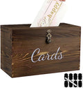 MDLUU Wood Wedding Card Box, Rustic Wedding Money Case with Lock, Envelope Holder Card Receiving Box for Reception, Birthday Party (Brown) by MDLUU