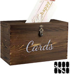 MDLUU Wood Wedding Card Box, Rustic Wedding Money Case with Lock, Envelope Holder Card Receiving Box for Reception, Birthday Party (Brown) by MDLUU